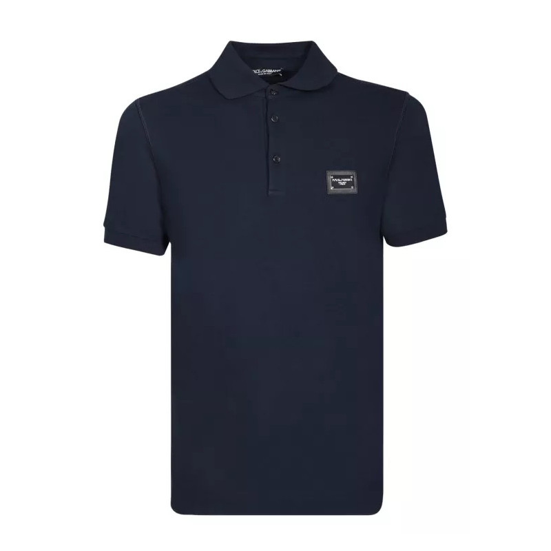 Dolce&Gabbana  Cotton Pique Polo Shirt Blue