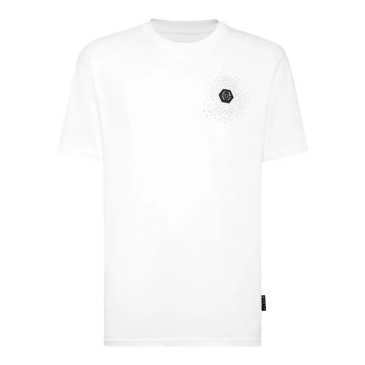 Thumbnail - Philipp Plein - T-Shirt Round Neck Ss Bling Strass - Größe S - weiß
