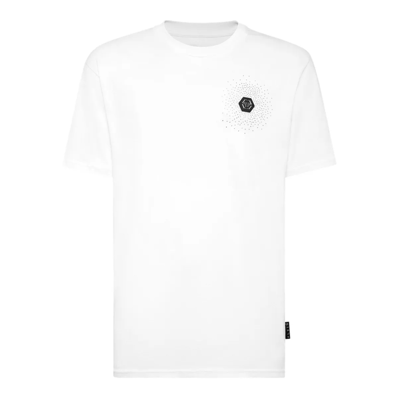 Philipp Plein T-Shirt T-Shirt Rundhalsausschnitt Mit Schmucksteinen weiss