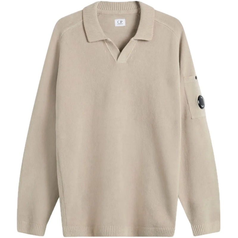 CP Company  Cotton Chenille Polo Lens Sweater none