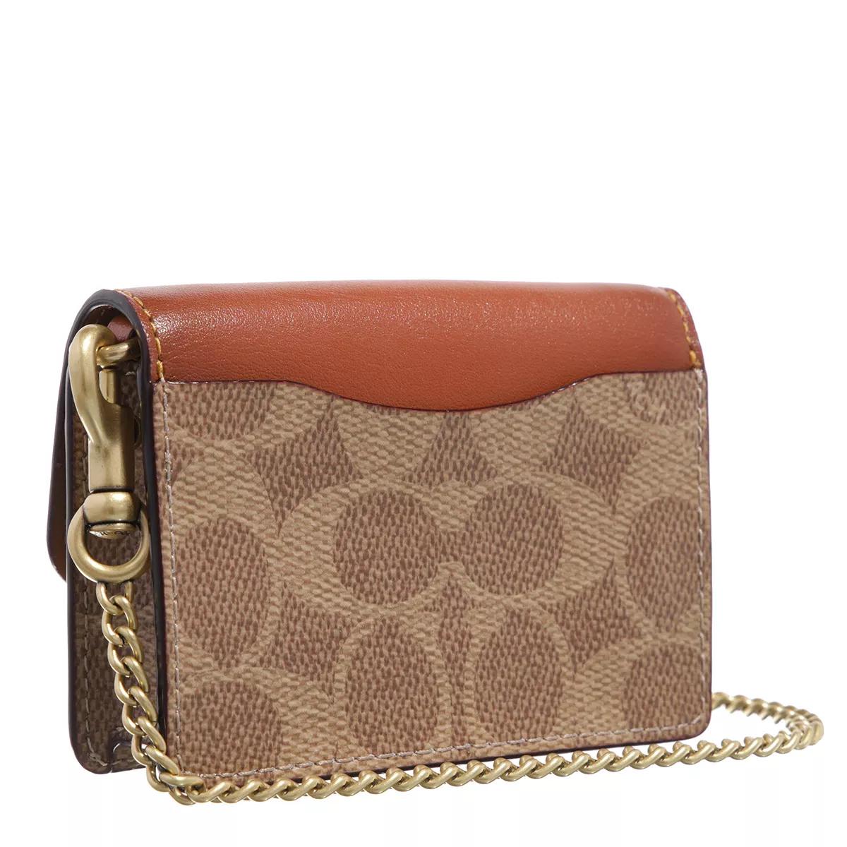  Coach Women's Colorblock Coated Canvas Signature Half Flap Card  Case, Tan Rust, One Size : Clothing, Shoes & Jewelry