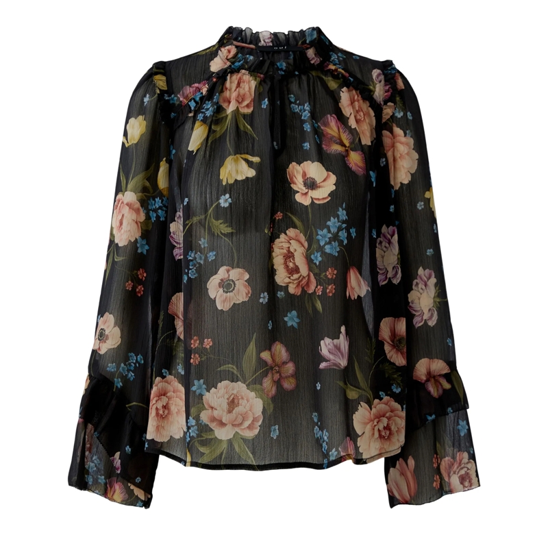 Oui Bluse Bluse schwarz