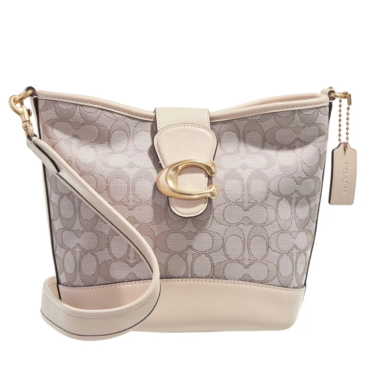 Coach Signature Jacquard Tabby Bucket Stone Ivory Bucket Bag