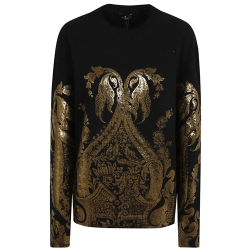 Etro Langärmelige Oberteile Lightweight Black/Gold Sweater Black