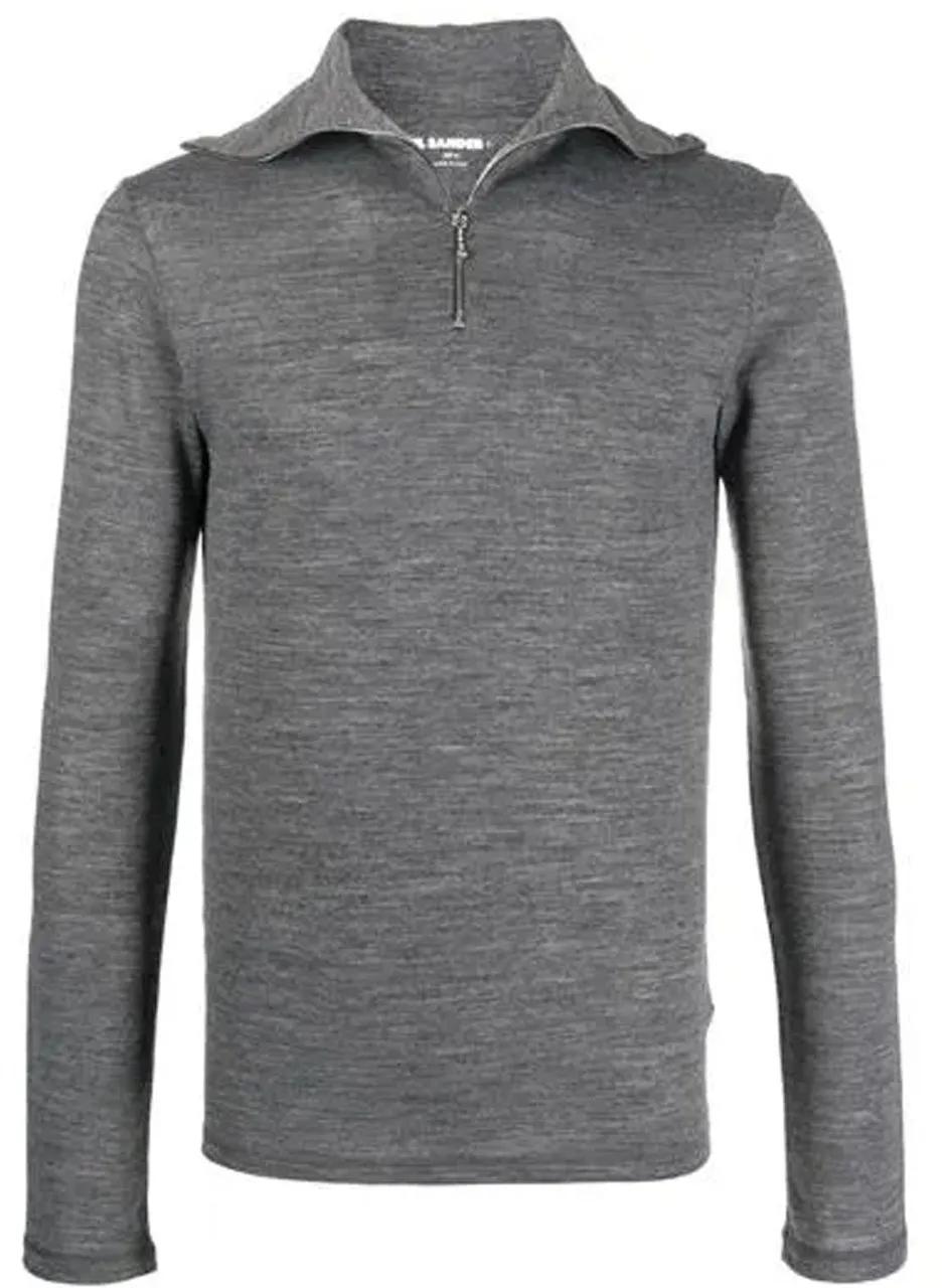 Thumbnail - Jil Sander - Jil Sander Wool Blend T-Shirt - Größe M - grau
