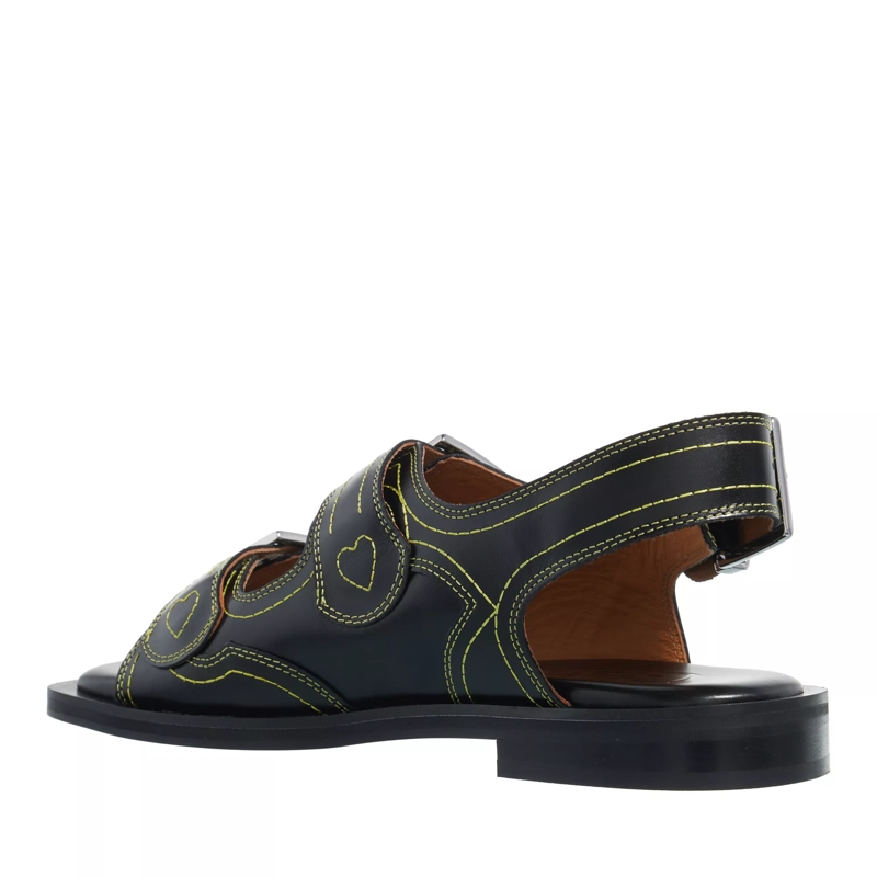 GANNI Sandalen Embroidered Western Sandals Black/Yellow(Image 2)
