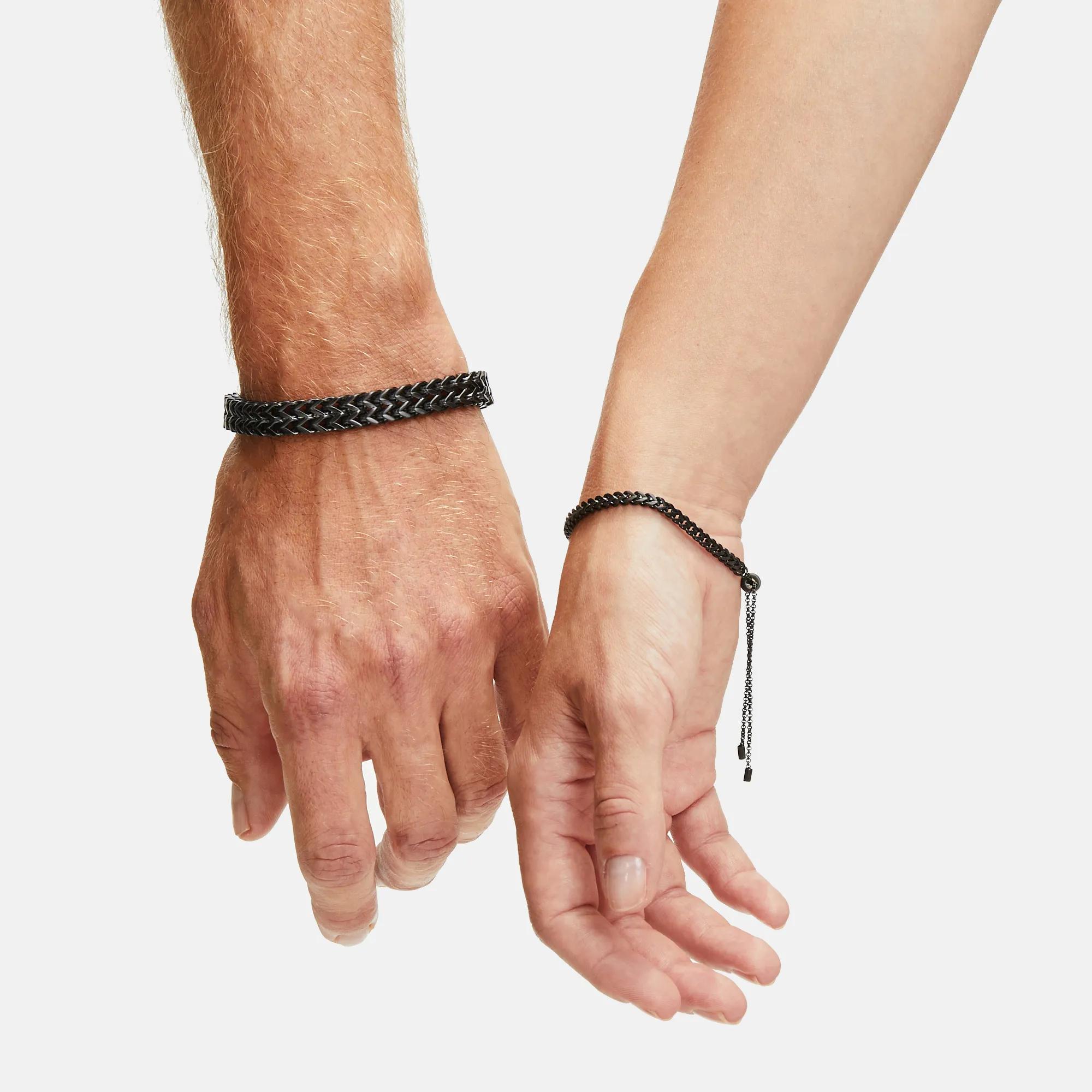 Lost Souls - Bracciale con catenina piatta snake da 3 mm in acciaio inossidabile