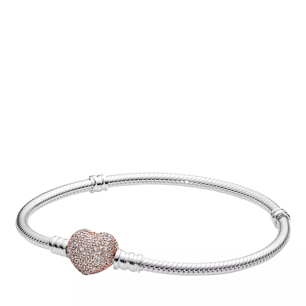 Pandora Moments Pavé-Herz-Verschluss Schlangen-Gliederarmb | Armband