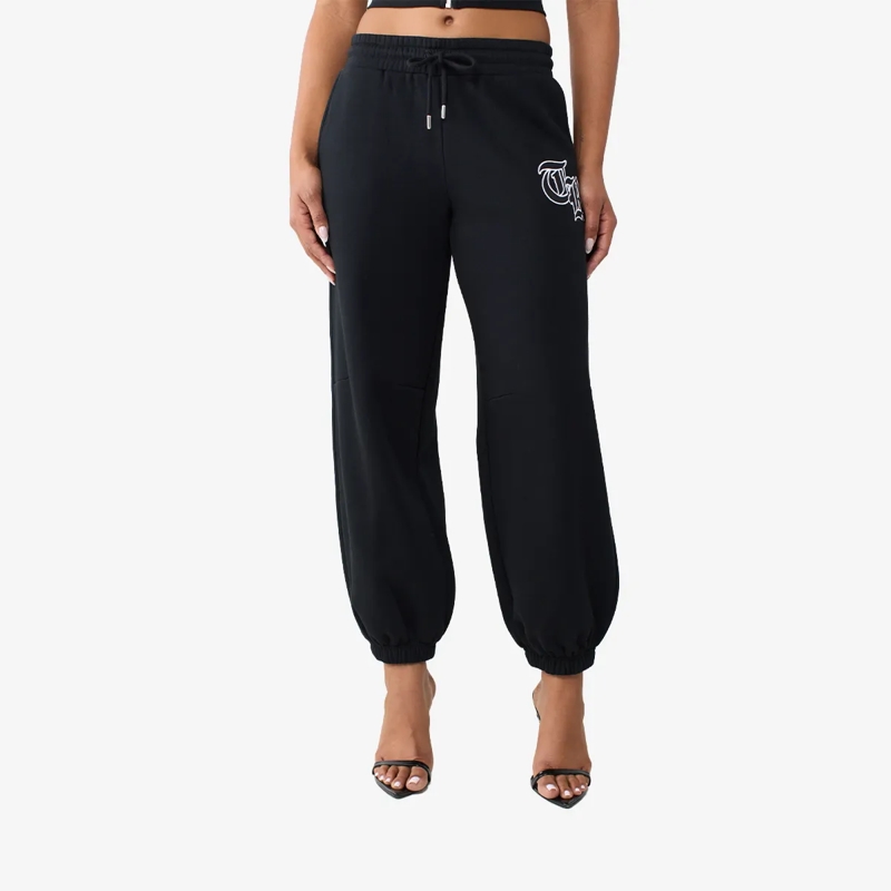 True Religion Jogginghose - Jogginghose- Mittelhoher Bund- Kontrasteinsätz schwarz(Image 4)