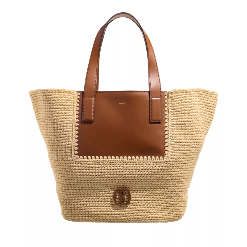 Bally Shopper Lace Tote Natural/Cuero+Oro