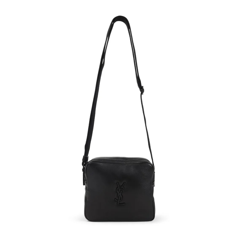 Saint Laurent Sac à bandoulière Structured Black Nappa Leather Crossbody Bag Black
