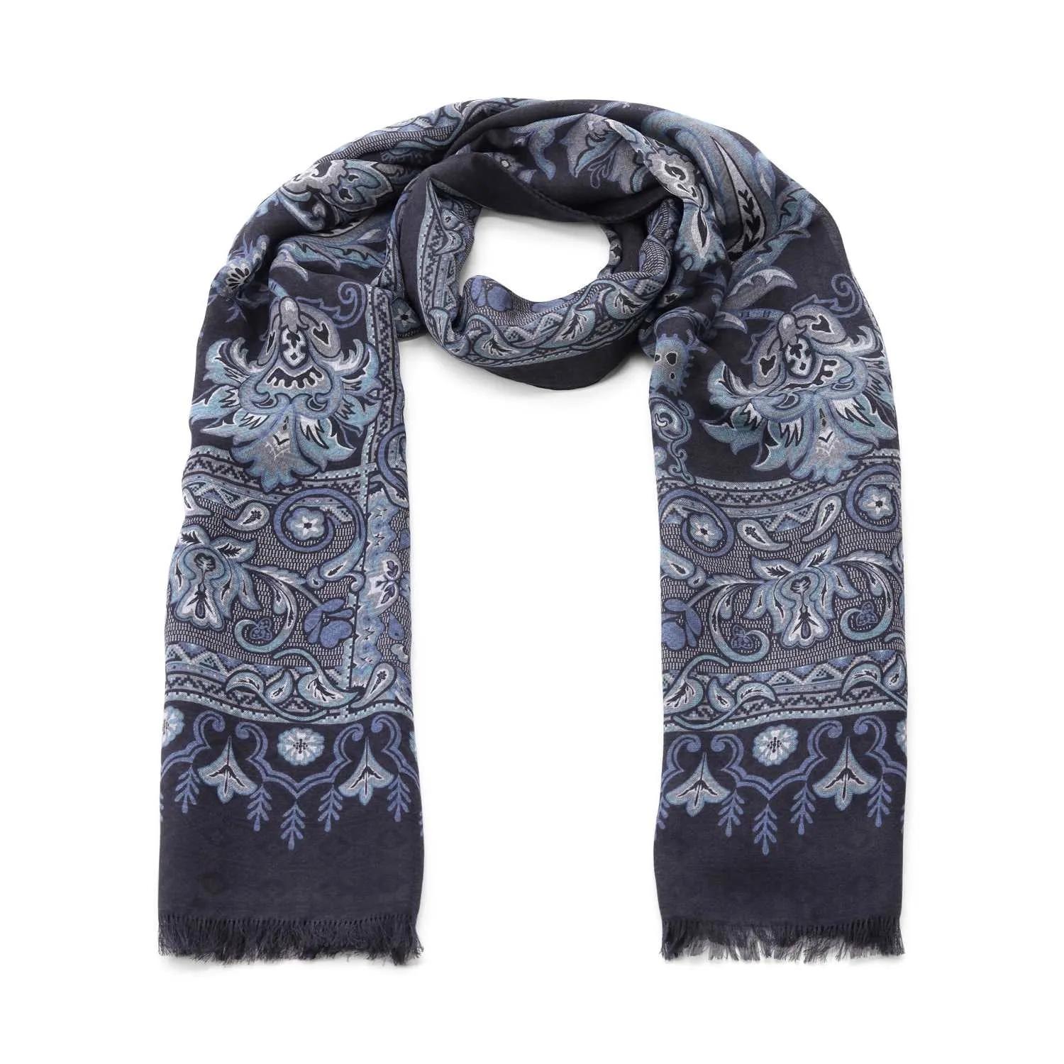 Etro Tücher & Schals - Schal mit Paisley-Muster - Gr. unisize - in Blau - für Damen und Herren
