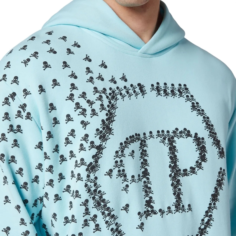 Philipp Plein Sweatshirt Hoodie Skull&Bones hell-blau(Image 4)