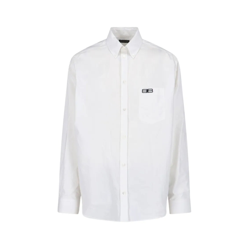 Balenciaga Overhemd Oversized White Cotton Shirt White