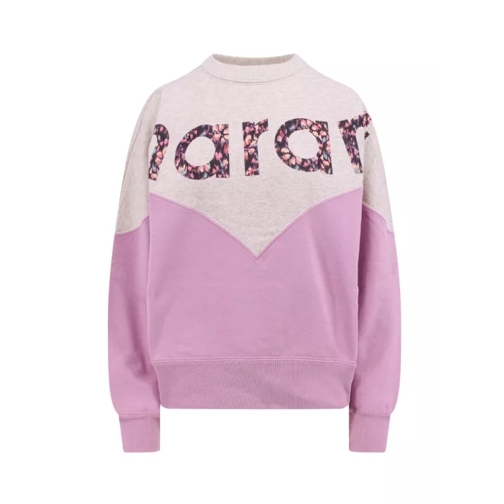 Isabel Marant Cotton Sweatshirt With Flocked Logo Purple 