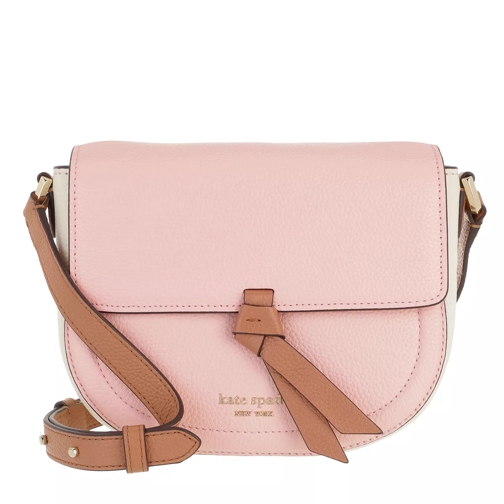 Kate Spade New York Knott Pebbled Leather Medium Saddle Bag Pink Multi Saddle Bag