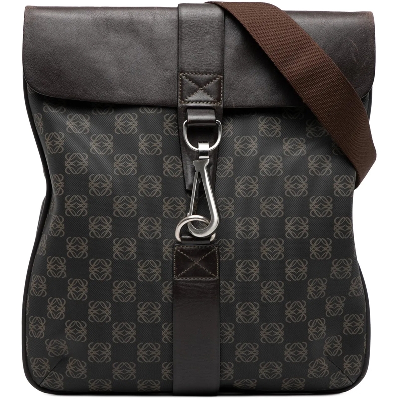 Loewe Schultertasche Anagram Coated Canvas Crossbody braun