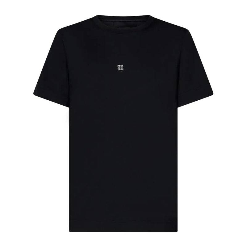 Givenchy T-shirt Embroidered Cotton Jersey T-Shirt Black