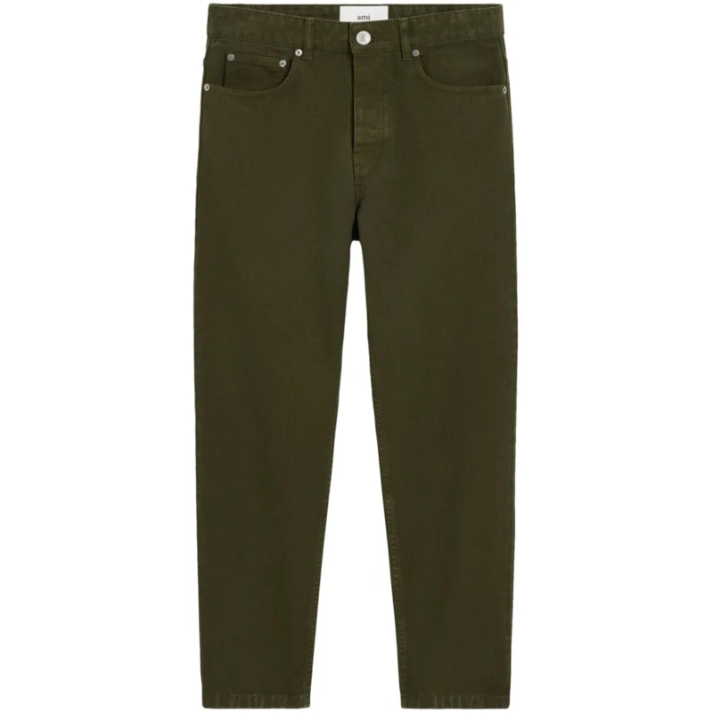 AMI Paris Jeans Straight-Leg Casual Trousers Black