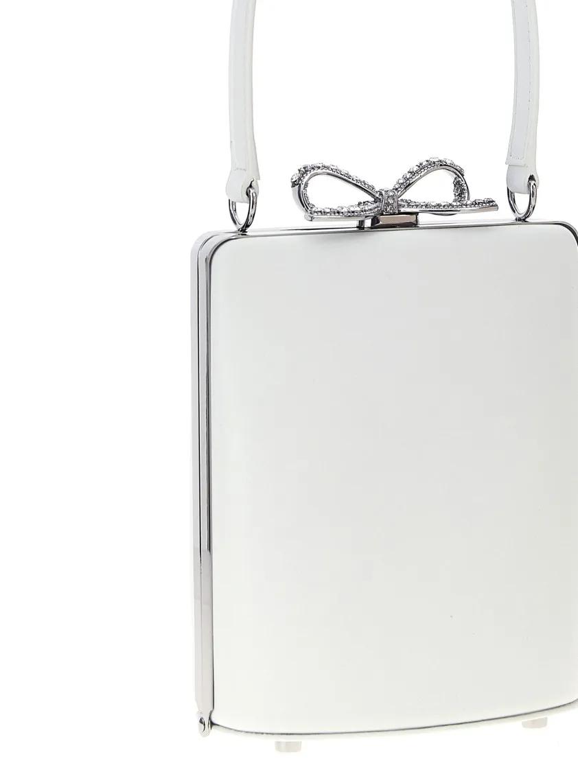 Self-portrait Hobo bags 'Cream Leather Mini Bow' Handbag in wit