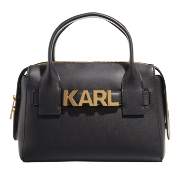 Karl Lagerfeld K Letters Small Top Handle Black Bowling Bag