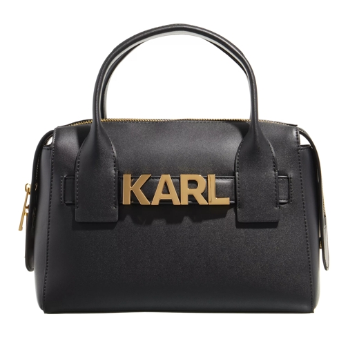 Karl Lagerfeld K/Letters Small Top Handle Black Bowling Bag