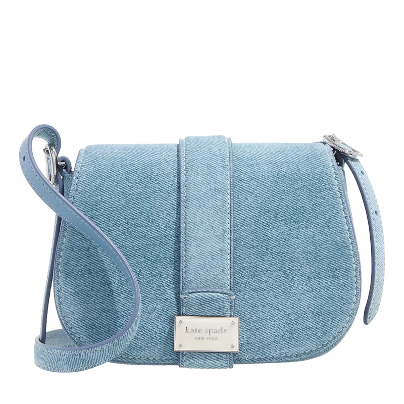 Kate Spade New York Saddle Bag Nouveau Denim Suede Mini Saddle Blue Multi_