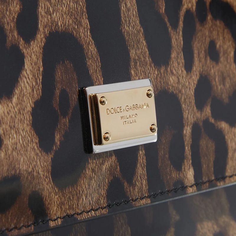 Dolce&Gabbana Satchel Medium Sicily Leopard-Print Shoulder Bag Brown(Image 12)