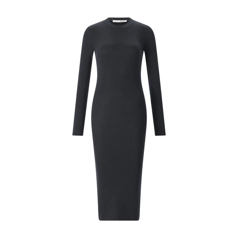 FEAR OF GOD Maxikleid Midikleid mit langen Ärmeln schwarz