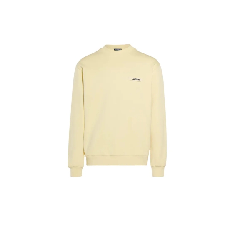 Jacquemus  Organic Cotton Fleece Sweatshirt With Gros-Grain L Neutrals