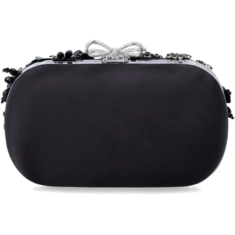 Self Portrait Clutch Floral Crystal Clutch Nero schwarz(Image 3)