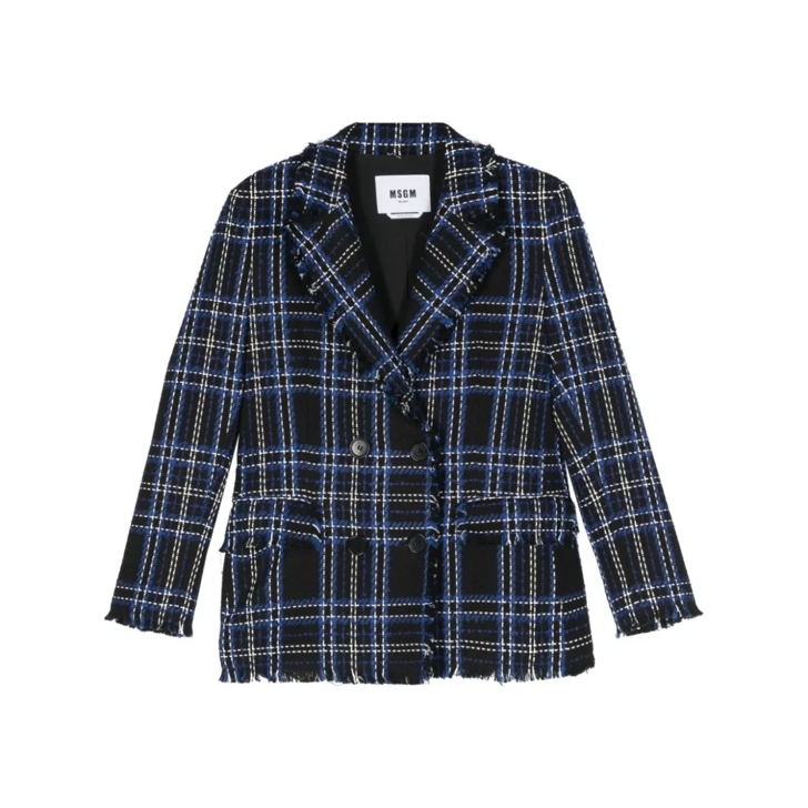 Black and white tartan jacket clearance