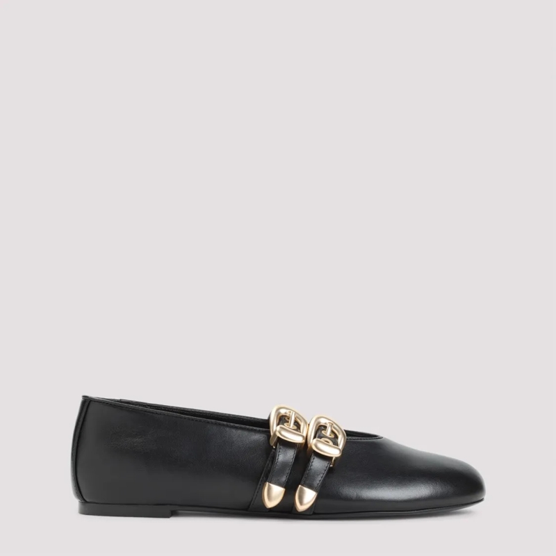 Stuart Weitzman Ballerinas Maven Black Leather Ballerina Black