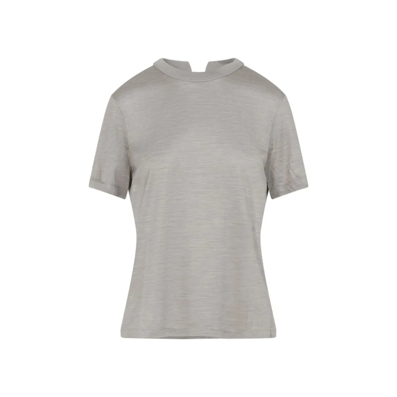 CARVEN T-shirt Silk T-Shirt With Notch Detail Grey