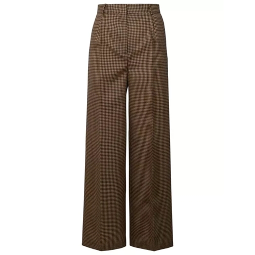 MSGM Two-Tone Wool Trousers Brown 