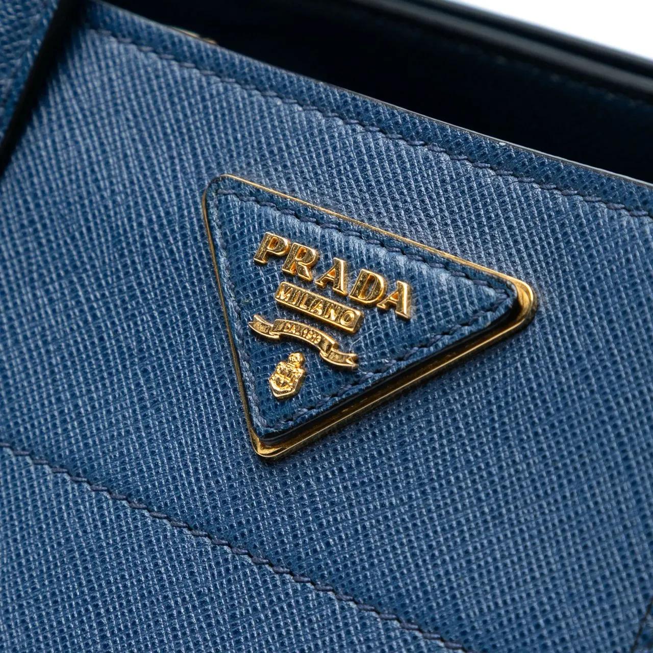 Thumbnail - Prada Hobo Bags - Saffiano Soft Triple Pocket Tote - Gr. unisize - in Blau - für Damen