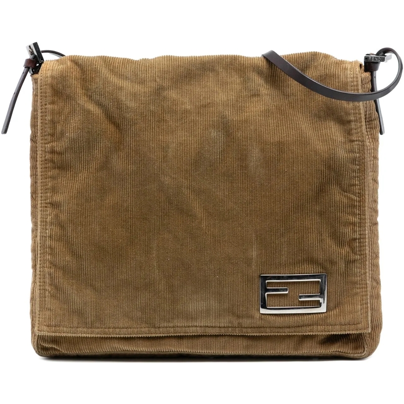 Fendi Schultertasche Corduroy Shoulder Bag braun