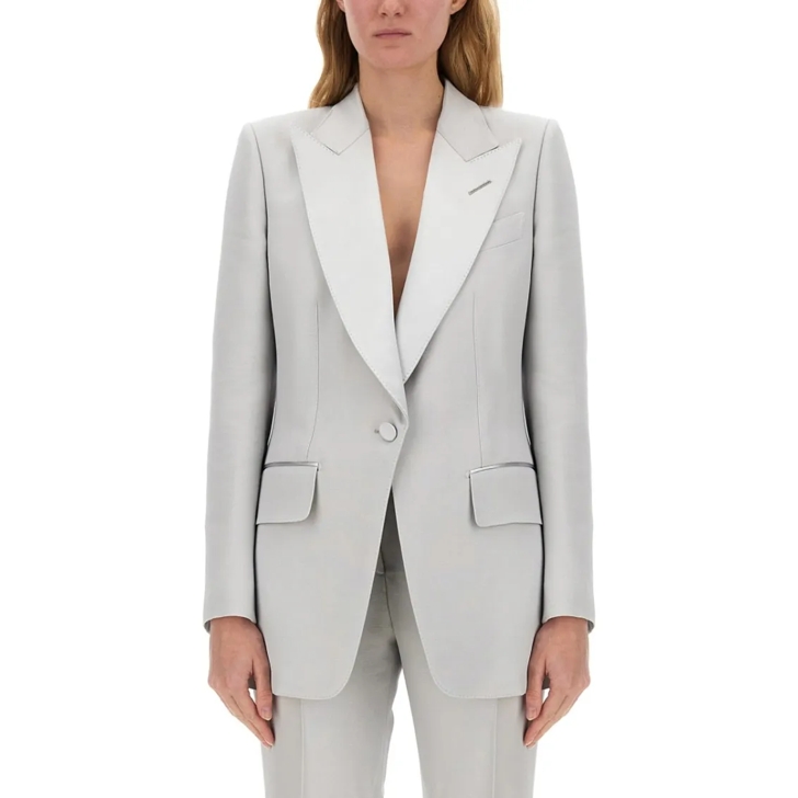 ジャケット Tom Ford Bianca Single Breasted Tuxedo Jacket Tom Ford Single-Breasted Tuxedo Jacket 