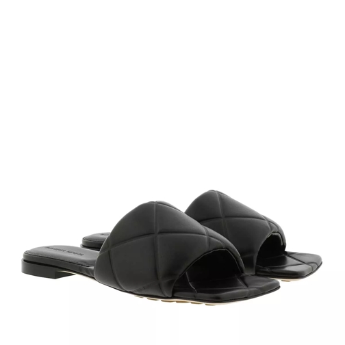 Bottega Veneta Lido Flat Sandals Black Slip-in skor