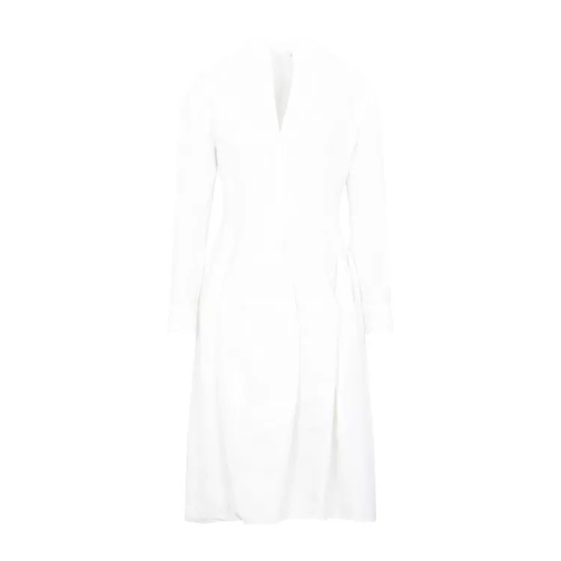 Bottega Veneta White Cotton Shirt Dress With Long Sleeves White 