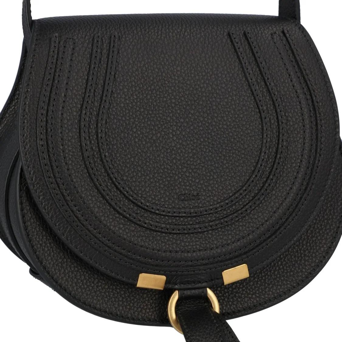 Chloé Hobo bags Marcie Small Saddle Bag Black in zwart