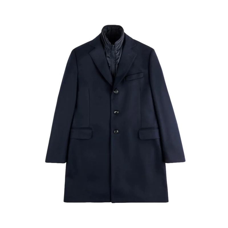 Fay Bontjassen Double-Breasted Structured Fay Coat With Notched L Black