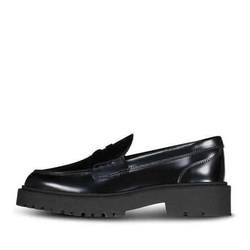 Hogan Laars Penny Loafer aus glänzendem Leder Schwarz