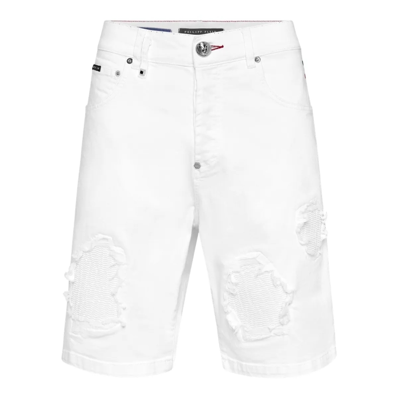 Philipp Plein Shorts Jeansshorts weiss