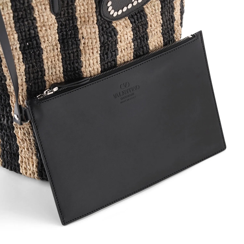 Valentino Garavani Crossbody Bag Handtasche aus Raffia schwarz(Image 6)