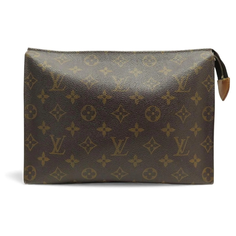 Louis Vuitton Clutch VINTAGE LOUIS VUITTON REISETOILETTENETZ 26 M47542  braun