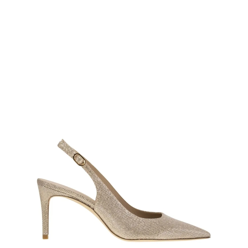 Stuart Weitzman Sandalen Stuart Power - Metallised Fabric Slingback Neutrals