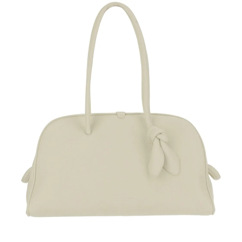 Jacquemus Sac à bandoulière Ivory Textured Calfskin Leather Tourism Bag Yellow