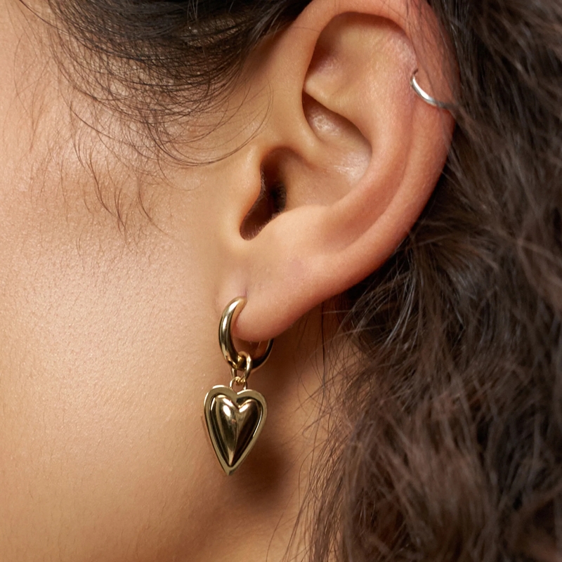 Liebeskind Berlin Ohrstecker Edelstahl Metal Heart gold(Image 2)