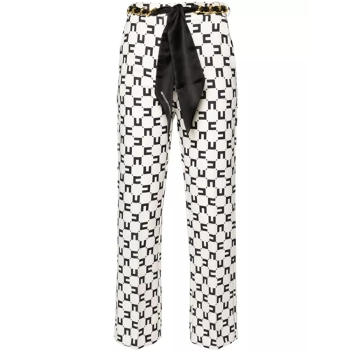 Elisabetta Franchi  Monogram Pants White